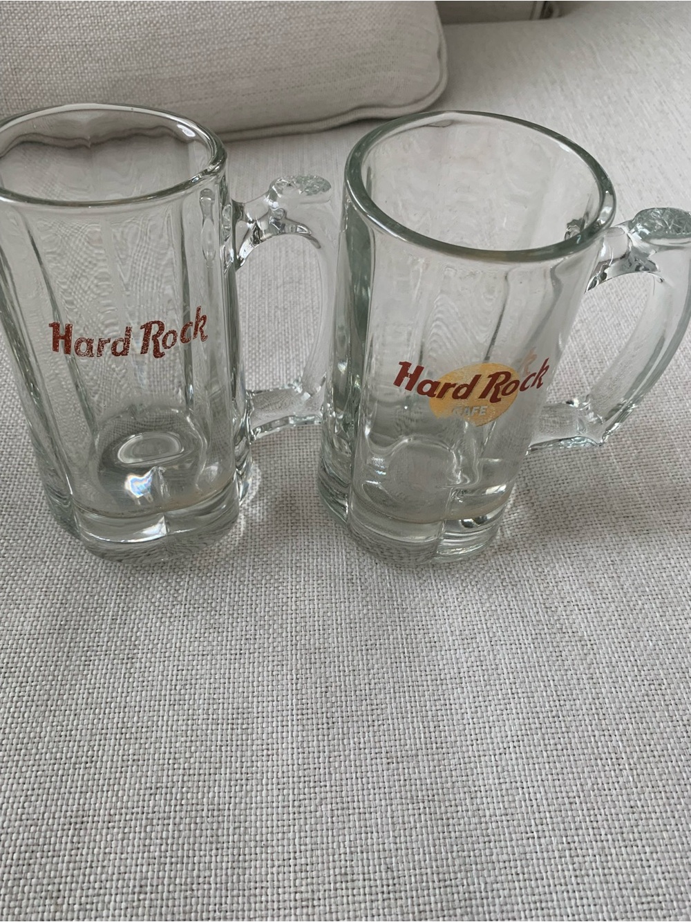 2 Hard Rock Cafe Chicago Glass Beer Mugs
